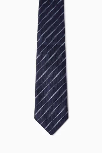 Diagonal Stripe Jacquard Tie in Silk