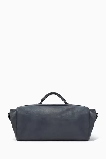 Vintage-effect Duffel Bag in Pebbled Nappa Leather