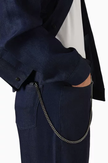 محفظة جيب بسلسلة وسحّاب جلد