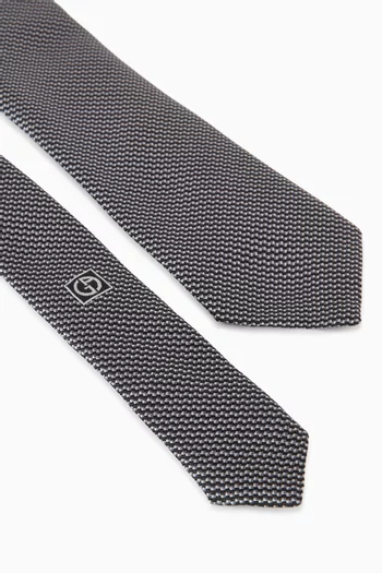 Micro Design Jacquard Tie in Silk