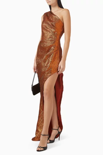 فستان سهرة سفيرا بكتف مكشوف