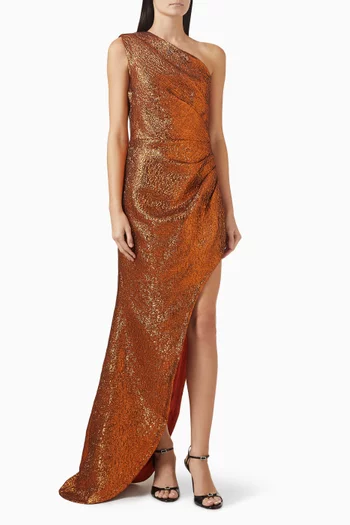 فستان سهرة سفيرا بكتف مكشوف