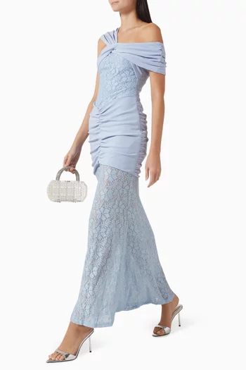 فستان سهرة فالينسيا كريب ودانتيل