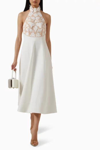 فستان باريش متوسط الطول بدانتيل