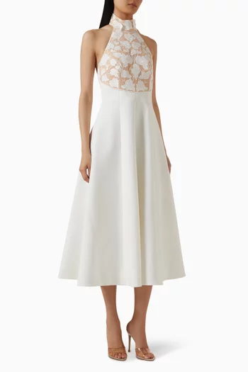 فستان باريش متوسط الطول بدانتيل