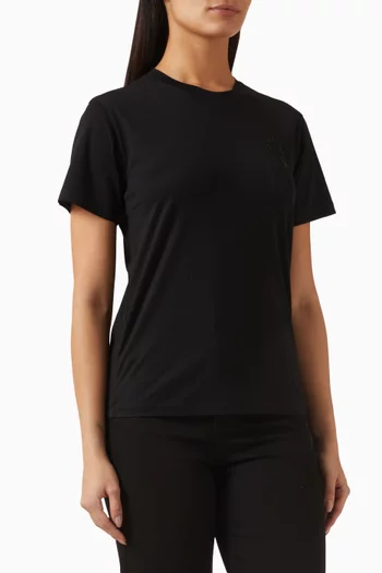 Horse Strass-embellished T-shirt in Jersey