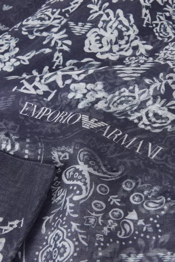 Paisley Print Scarf in Silk-blend