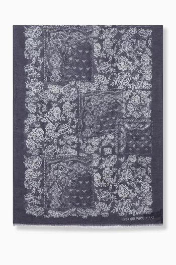 Paisley Print Scarf in Silk-blend