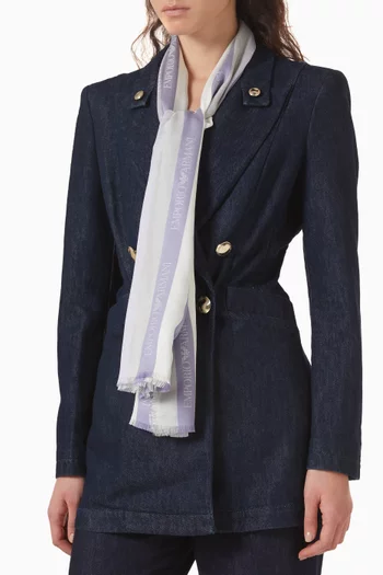 Logo Jacquard Stripe Scarf