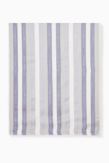 Logo Jacquard Stripe Scarf