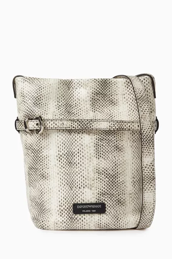 Bucket Bag in Snake-effect Leather