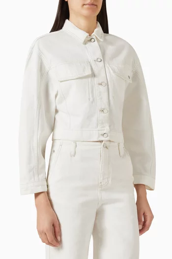 Blouson Crop Jacket in Denim