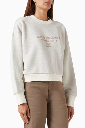 Logo Sweatshirt in Lurex Fleece