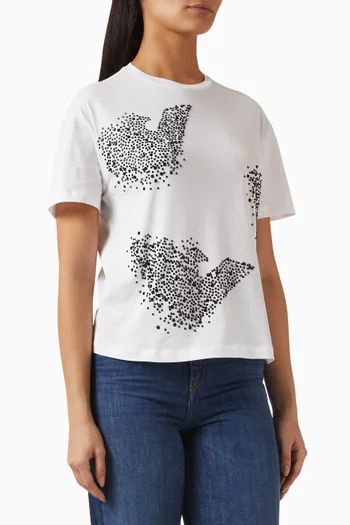 Strass Eagle T-shirt in Jersey