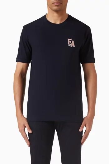 تي شيرت مزين بشعار الماركة قطن