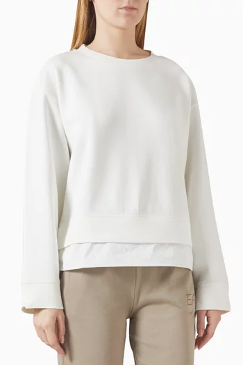 Drawstring Hem Sweatshirt in Jersey