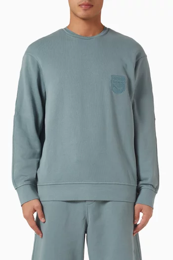Sheild Embroidery Sweatshirt in French Terry