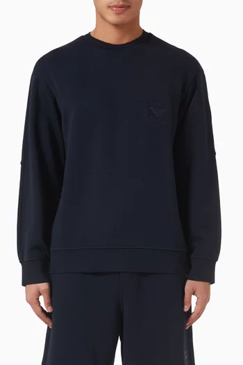 Shield Embroidery Sweatshirt in French Terry