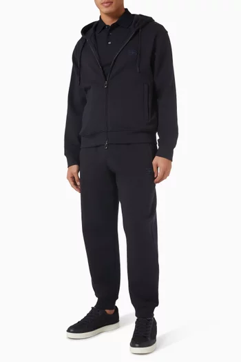 كنزة بغطاء رأس بشعار الماركة جيرسيه مزدوج