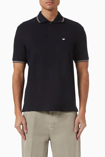 Micro Eagle Logo Polo Shirt in Cotton