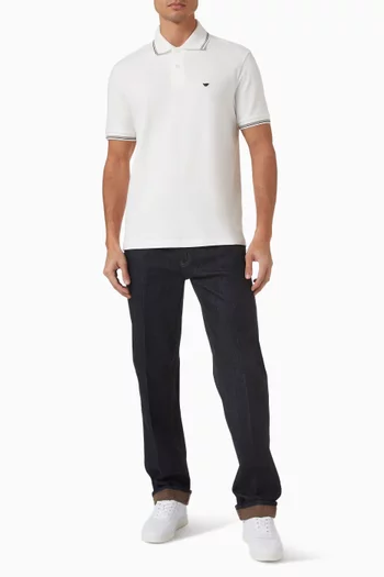 Micro Eagle Logo Polo Shirt in Cotton