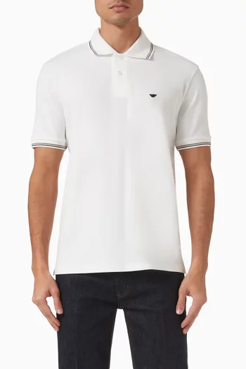Micro Eagle Logo Polo Shirt in Cotton