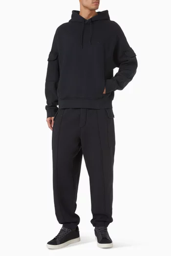 كنزة بغطاء رأس وجيوب وطبعة شعار الماركة فرنش تيري