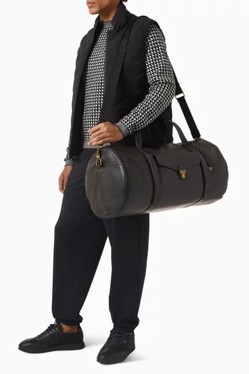 Large Duffle Bag in Tumbled Leather