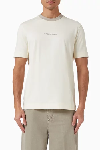 تي شيرت بشعار الماركة والنسر قطن