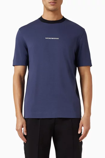 تي شيرت بشعار الماركة والنسر قطن