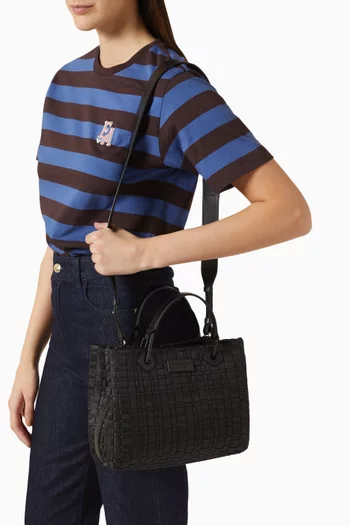 MyEA Tote Bag in Woven Leather