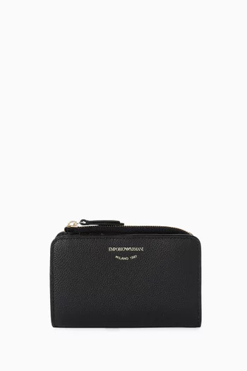 Bifold Zip Wallet in Leather