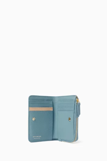 Bifold Zip Wallet in Leather