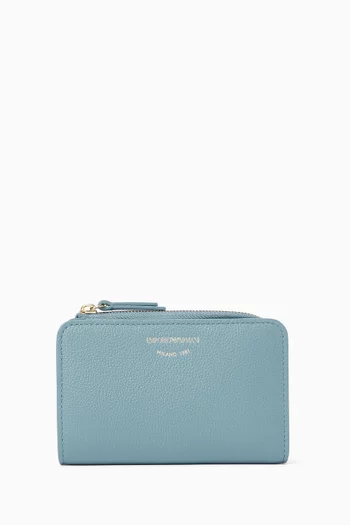 Bifold Zip Wallet in Leather