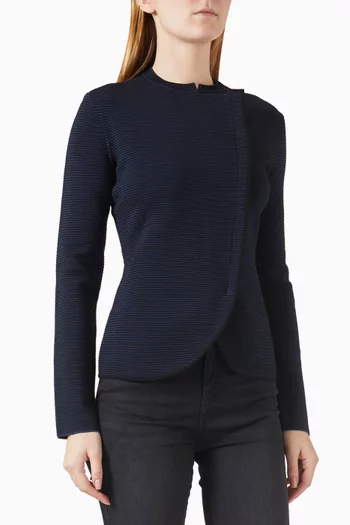 Collarless Overlap Jacket