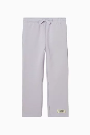 بنطال رياضي بقصة ساق مستقيمة واسعة مزيج قطن عضوي