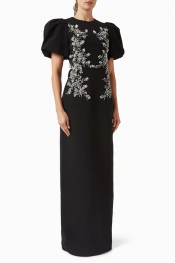 Zephyr Embellished Gown in Crepe