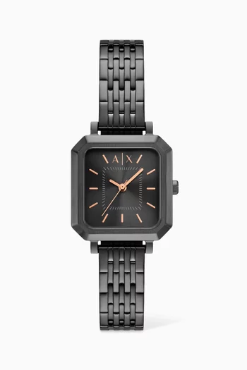 ساعة ليلا ستانلس ستيل، 27 × 26 مم