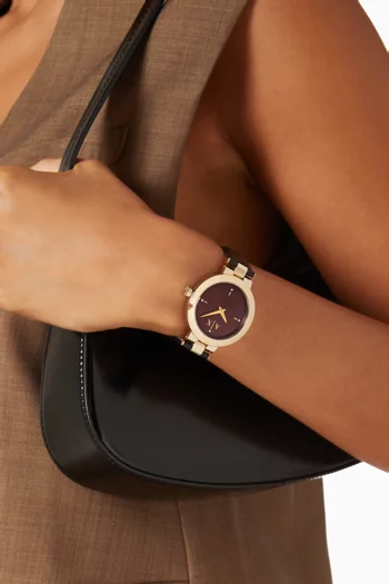 ساعة جاكي ستانلس ستيل بسوار جلد، 36 مم