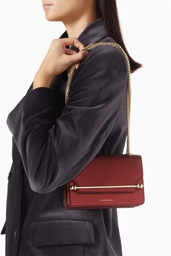 East/West Mini Shoulder Bag in Leather