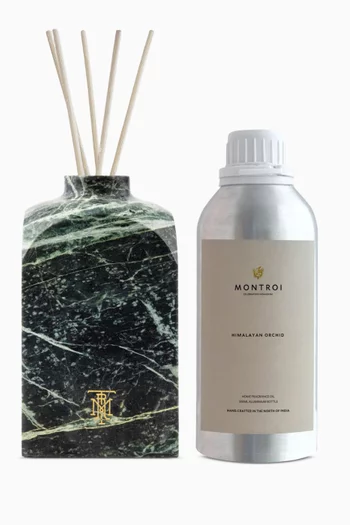 Himalayan Orchid Square Mughal Jade Reed Diffuser Set, 500ml