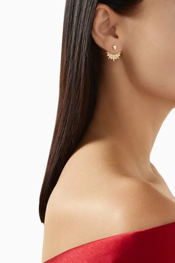 أقراط سن لايت مرصعة بالماس ذهب وردي عيار 18