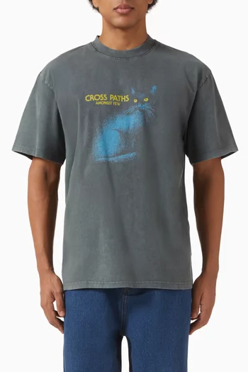 تي شيرت بطبعة Cross Paths قطن