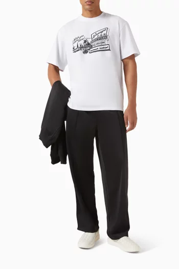 تي شيرت بتطريز عبارة Wish You Were Here قطن