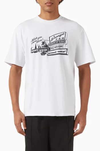 تي شيرت بتطريز عبارة Wish You Were Here قطن