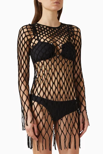 Knit Mini Dress in Mesh