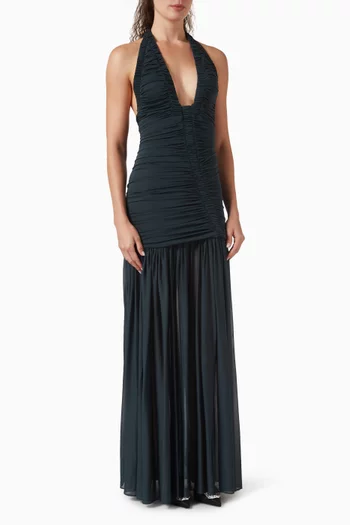 فستان سهرة أوريون بكشكش مزيج رايون