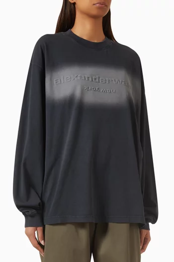 Embossed-logo T-shirt in Cotton Jersey