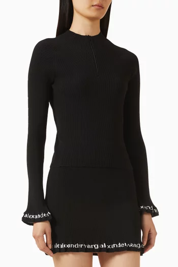 Turtleneck Top in Rib Jersey