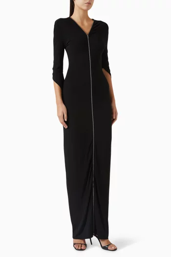 فستان بدرابيه وسحّاب جيرسيه